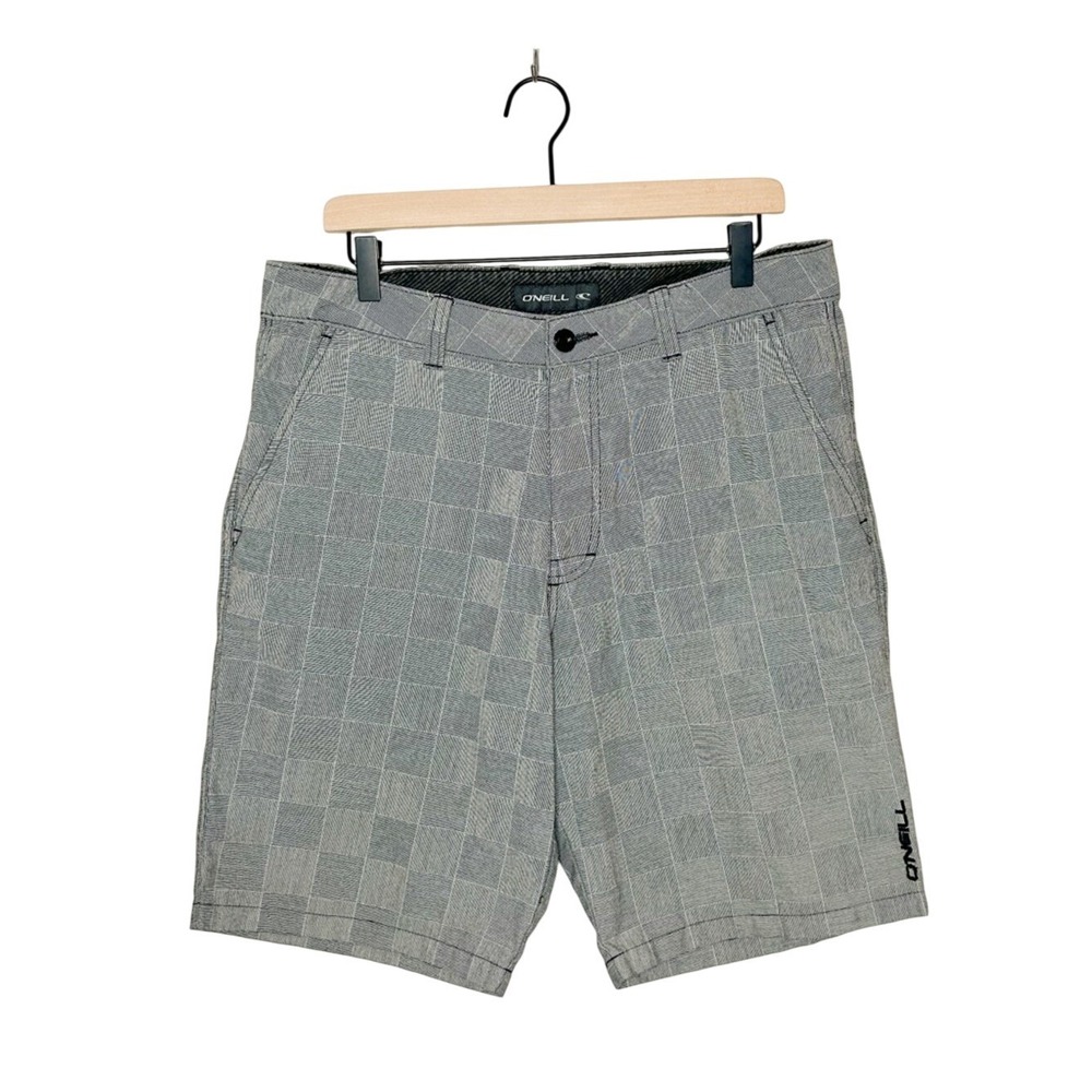 O'Neill Mens Casual Checkered Grey Shorts‎ 33 Waist